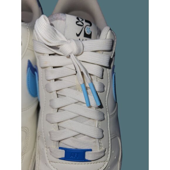 Nike Air Force 1'07 LV8 Sail/Blue Chill-Medium Blue Men Size 11.5 - Picture 9 of 14